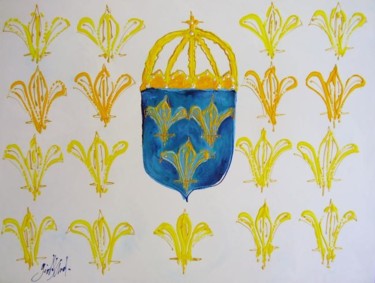 Pintura intitulada "Bandeira da França…" por Giov. D' And., Obras de arte originais