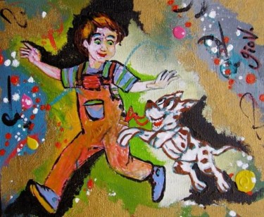 Pintura intitulada "Pedrinho Brincando…" por Giov. D' And., Obras de arte originais