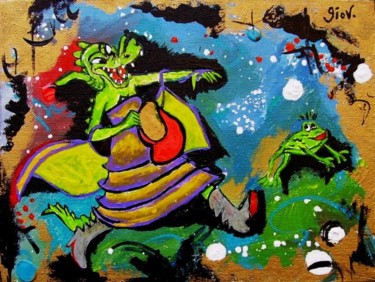 Peinture intitulée "Cuca Pegando Sapo" par Giov. D' And., Œuvre d'art originale
