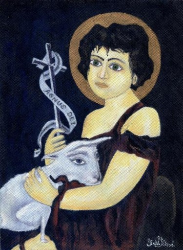 Pintura intitulada "São João Batista" por Giov. D' And., Obras de arte originais