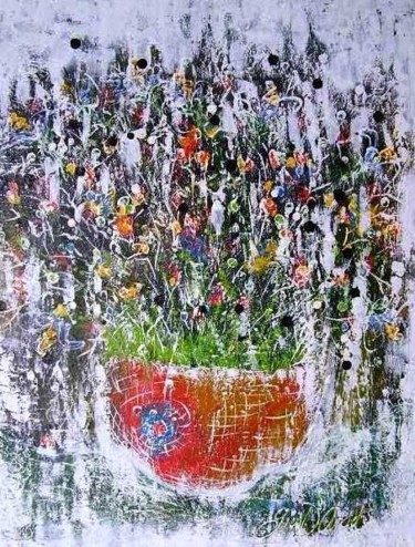 Painting titled "Flores por Pollock." by Giov. D' And., Original Artwork