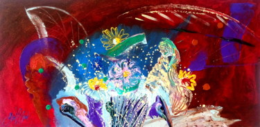 Pintura intitulada "Flores Aquáticas" por Giov. D' And., Obras de arte originais, Acrílico