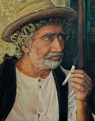 Painting titled "The womanizer" by Giorgos Zerbas, Original Artwork, Oil