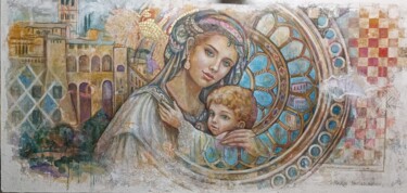 Pittura intitolato "maternità" da Giampiero Magrini, Opera d'arte originale, Acrilico Montato su artwork_cat.