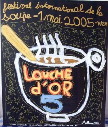 Peinture intitulée "louche d'or 2005" par Damien Deltour, Œuvre d'art originale