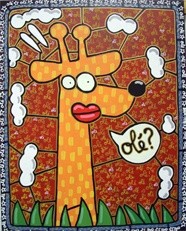 Peinture intitulée "girafeoleopt.jpg" par Damien Deltour, Œuvre d'art originale