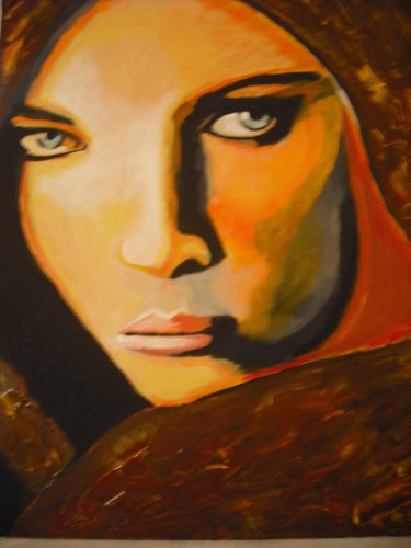 Painting titled "Sensualité" by Genevieve Desthuilliers, Original Artwork, Oil