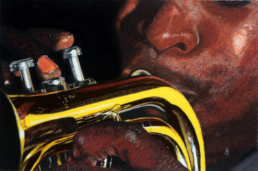Painting titled "Jazz - vendu-" by Jean-Claude Girard, Original Artwork, Pastel