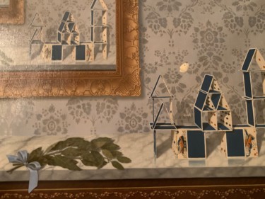 Peinture intitulée "Le château de cartes" par Jean-Jacques Giraud, Œuvre d'art originale, Huile Monté sur Châssis en bois