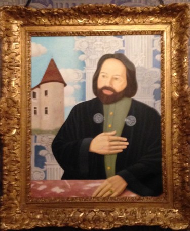 Painting titled "Autoportrait" by Jean-Jacques Giraud, Original Artwork, Oil Mounted on Wood Stretcher frame
