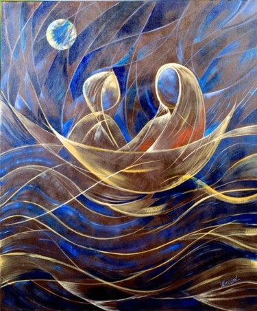 Painting titled "THE LIFE BOAT" by Silentbuddha, Original Artwork