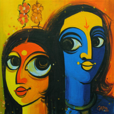 Painting titled "Rmance" by Gireesh Vengara, Original Artwork, Acrylic