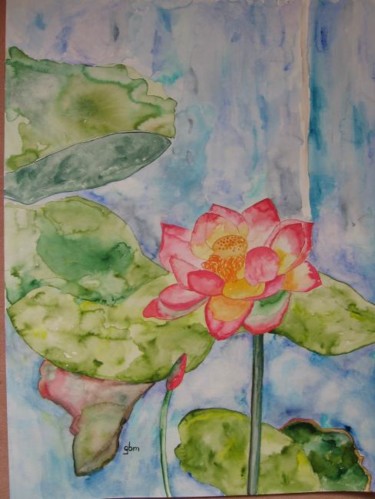 Malerei mit dem Titel "Lotusblüte" von Gisela Boost-Markert, Original-Kunstwerk