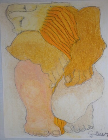 Painting titled "Ohne Titel 3" by Gisela Diez, Original Artwork, Pastel