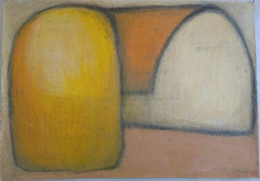 Malerei mit dem Titel "Haus in der Provence" von Gisela Diez, Original-Kunstwerk, Pastell