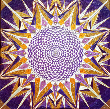 Painting titled "Sahasrara Mandala" by Gisela Gonzalez, Original Artwork, Acrylic