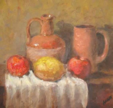 Картина под названием "bodegon-2008.jpg" - Gisela Hahn, Подлинное произведение искусства, Масло