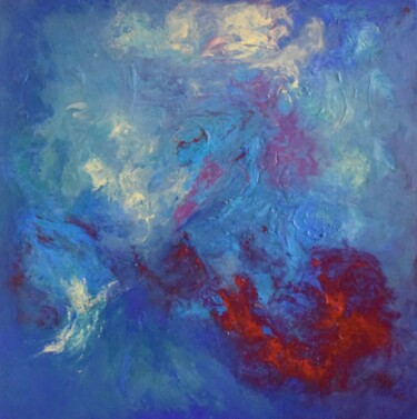 Painting titled "Storm" by Gisela Zimmermann, Original Artwork, Acrylic Mounted on Wood Stretcher frame