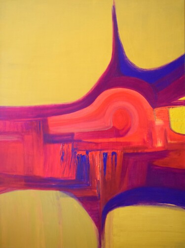 Painting titled "Epicenter I" by Gisela Zimmermann, Original Artwork, Acrylic Mounted on Wood Stretcher frame