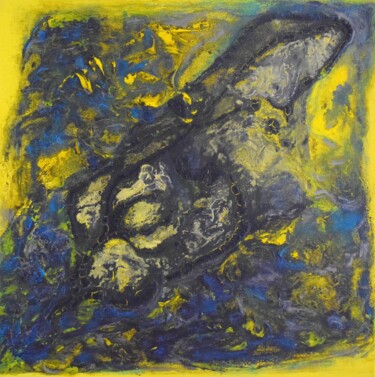 Malerei mit dem Titel "The whale" von Gisela Zimmermann, Original-Kunstwerk, Acryl Auf Keilrahmen aus Holz montiert