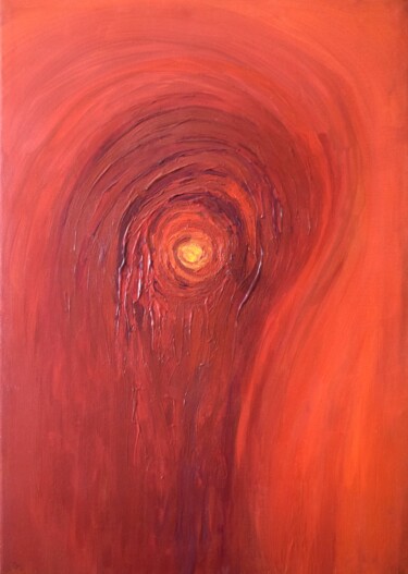Painting titled "Aufgehende Sonne" by Gisela Zimmermann, Original Artwork, Acrylic Mounted on Wood Stretcher frame