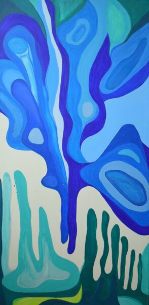 Painting titled "Weltallwesen IV" by Gisela Zimmermann, Original Artwork, Acrylic Mounted on Wood Stretcher frame