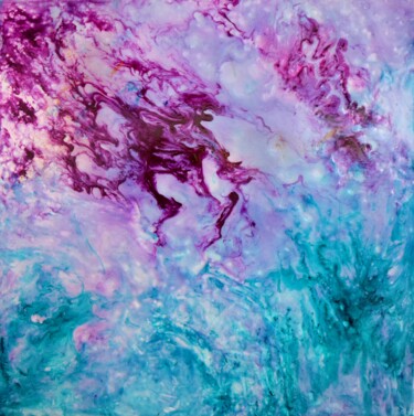 Картина под названием "Underwater World II" - Gisela Zimmermann, Подлинное произведение искусства, Акрил Установлен на Дерев…