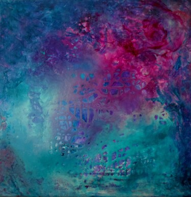 Картина под названием "Underwater World I" - Gisela Zimmermann, Подлинное произведение искусства, Акрил Установлен на Деревя…