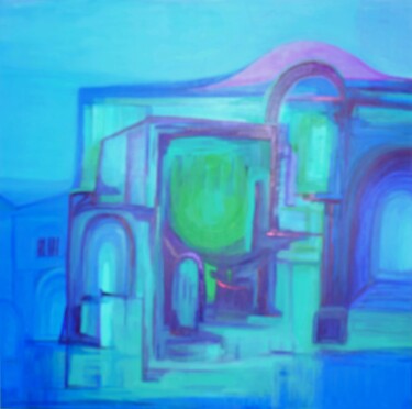 Pittura intitolato "Secret House" da Gisela Zimmermann, Opera d'arte originale, Acrilico Montato su Telaio per barella in le…