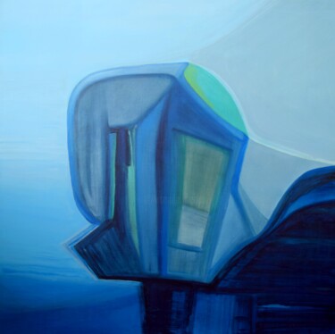 Pittura intitolato "My  blue Home" da Gisela Zimmermann, Opera d'arte originale, Acrilico Montato su Telaio per barella in l…