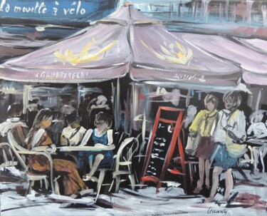 Peinture intitulée "au détour d'un café" par Gisele Ceccarelli, Œuvre d'art originale, Acrylique