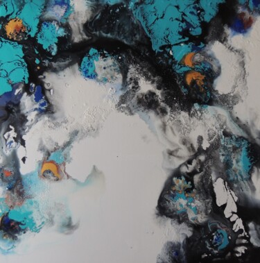 Painting titled "espace bleu" by Gisele Ceccarelli, Original Artwork, Acrylic