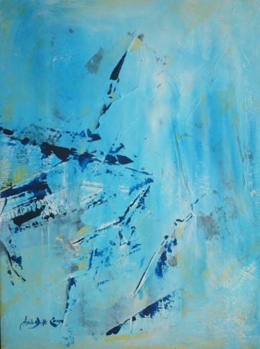 Картина под названием "Glaciers" - Gisèle Dalla Longa, Подлинное произведение искусства, Акрил Установлен на Деревянная пане…