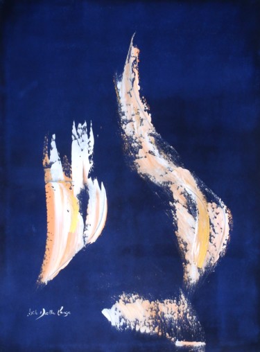 Malerei mit dem Titel "Sans Titre (Flamme.…" von Gisèle Dalla Longa, Original-Kunstwerk, Acryl