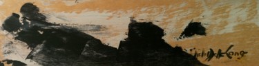 Painting titled "Paysage maritime" by Gisèle Dalla Longa, Original Artwork, Acrylic Mounted on Wood Panel