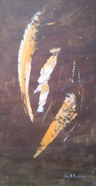 Painting titled "Les mots" by Gisèle Dalla Longa, Original Artwork, Acrylic Mounted on Wood Panel