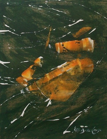 Peinture intitulée "Spatial" par Gisèle Dalla Longa, Œuvre d'art originale, Acrylique Monté sur Panneau de bois