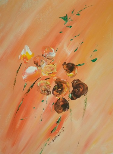 Végétal Peinture intitulée "Végétal" par Gisèle Dalla Longa, Œuvre d'art originale, Acrylique Monté sur Panneau de bois