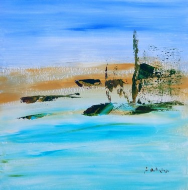 Картина под названием "Paysage 707C" - Gisèle Dalla Longa, Подлинное произведение искусства, Акрил Установлен на Деревянная…