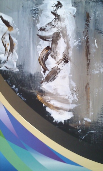 Malarstwo zatytułowany „Fontaine” autorstwa Gisèle Dalla Longa, Oryginalna praca, Akryl Zamontowany na Panel drewniany