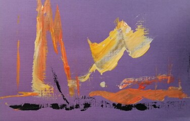 Entre deux Peinture intitulée "Entre deux" par Gisèle Dalla Longa, Œuvre d'art originale, Acrylique Monté sur Panneau de bois