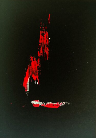 Painting titled "Dans la nuit" by Gisèle Dalla Longa, Original Artwork, Acrylic