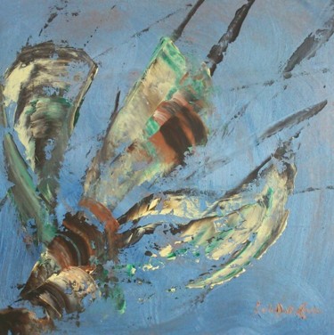 Peinture intitulée ""Volant "" par Gisèle Dalla Longa, Œuvre d'art originale, Acrylique Monté sur Panneau de bois