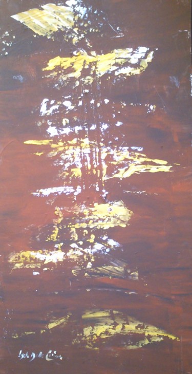 Pintura intitulada "Sans Titre (Reflets…" por Gisèle Dalla Longa, Obras de arte originais, Acrílico Montado em Painel de mad…