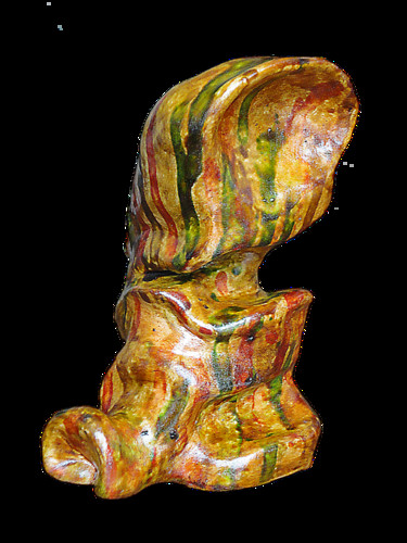 Sculpture intitulée "Berl'nh Wey -profil" par Gisèle F - Tooch'Atoo, Œuvre d'art originale, Argile
