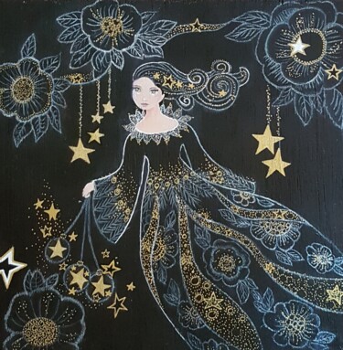 Картина под названием "La semeuse d'étoiles" - Gisele Hamon, Подлинное произведение искусства, Акрил Установлен на Деревянна…