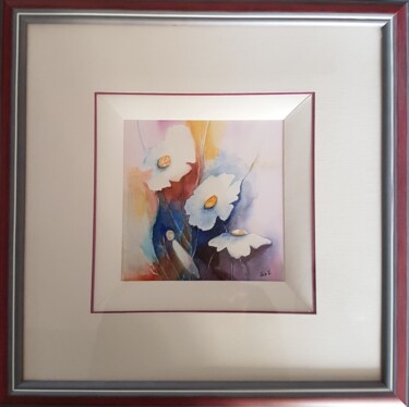 Painting titled "Belles de jour" by Gisele Hamon, Original Artwork, Watercolor Mounted on Cardboard