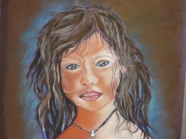Pintura intitulada "enfant barbouillée" por Gisele Perron, Obras de arte originais, Pastel