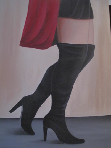 Painting titled "Belle cuissardes" by Gismond, Original Artwork, Oil Mounted on Wood Stretcher frame