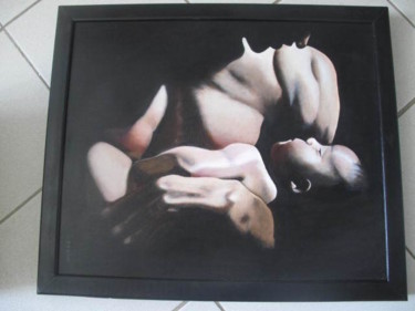 Картина под названием "tendresse masculine" - Gismond, Подлинное произведение искусства, Масло Установлен на Деревянная рама…